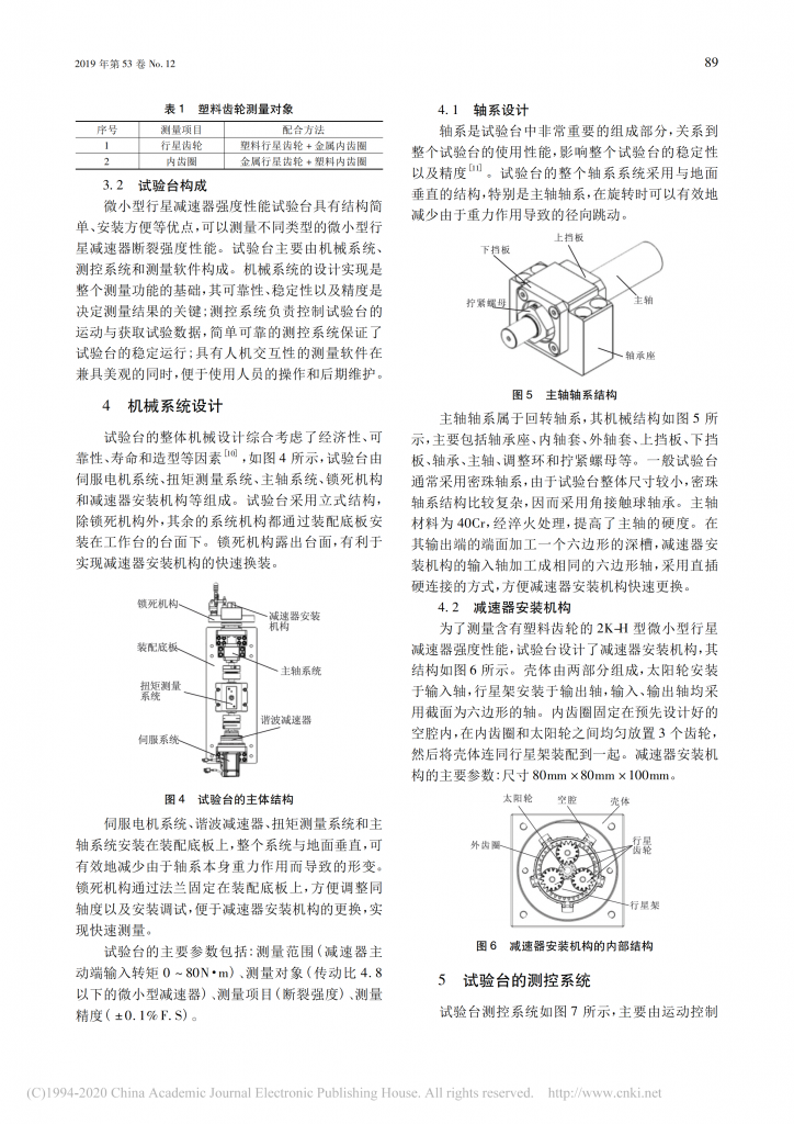 微小型行星減速器強度性能試驗臺的研制